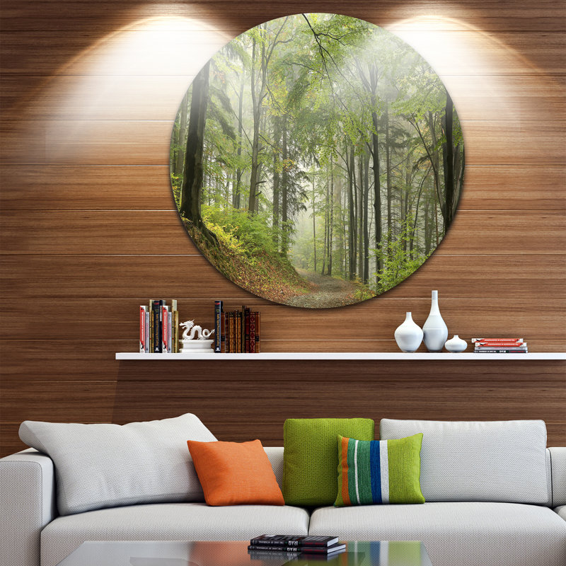 " Green Beach Forest Pathway ", 38" H x 38" W x 1" D