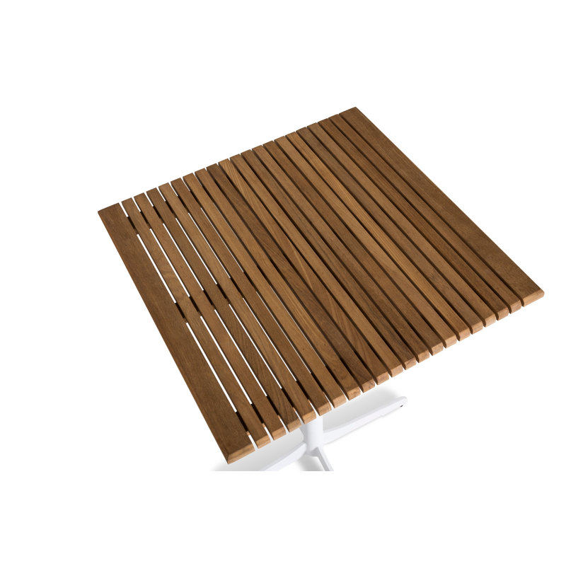 Table carrée Ceru, Teck, l 27,5 po x L 27,5 po x H 29,5 po, Blanc