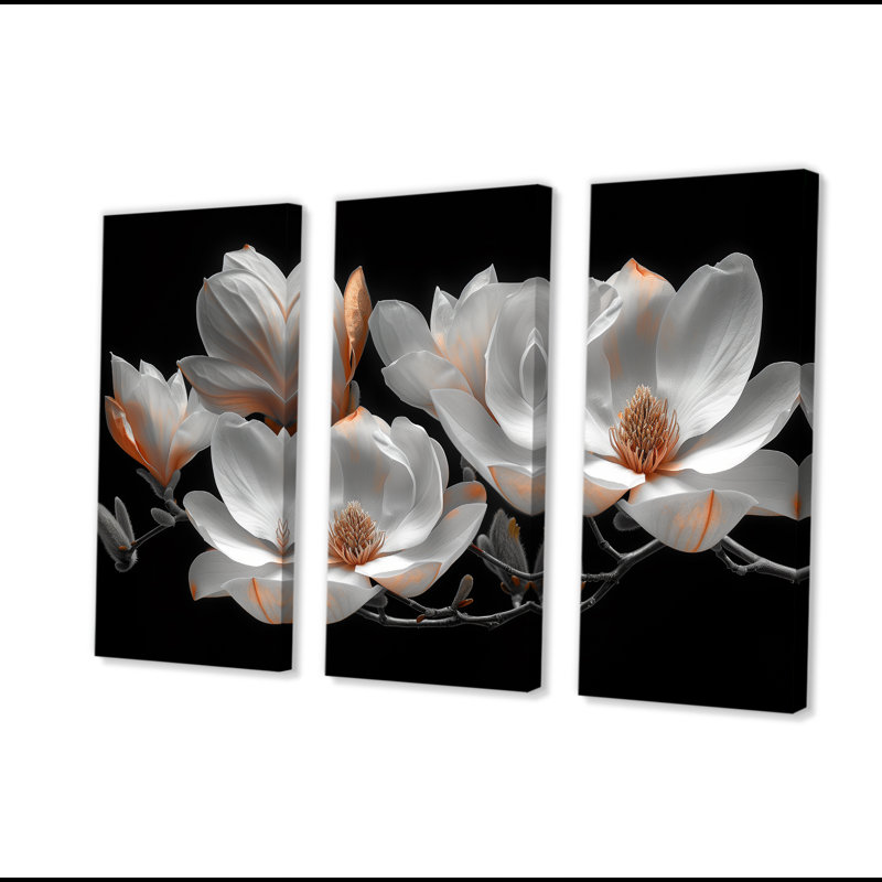 Ensemble de salon Roberge - Magnolias Wall Art, H 28 po x l 36 po x P 1 po, Toile tendue