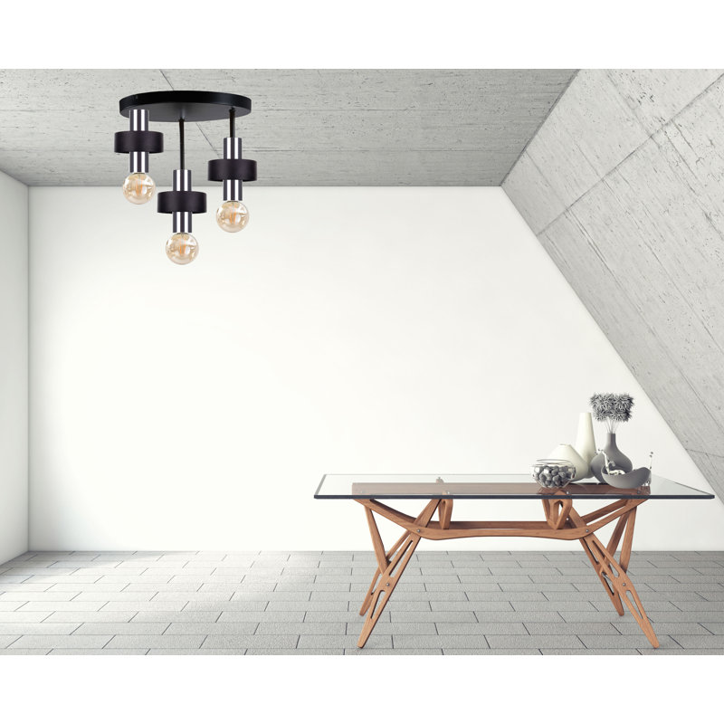 Berndien Semi Flush Mount, Black