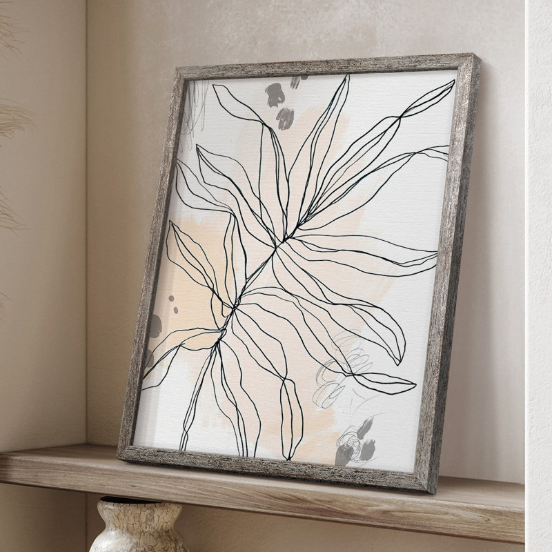 Palm S Croquis, reproduction d'art encadrée - bois massif, H 30 po x l 24 po