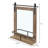 Usher Rustic Industrial Wood-Framed Wall Mount Barn Door Mirror with Shelf