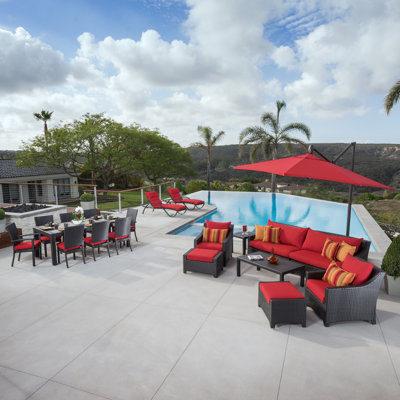 Ensemble de conversation de terrasse pour 15 personnes avec coussins Fionnula