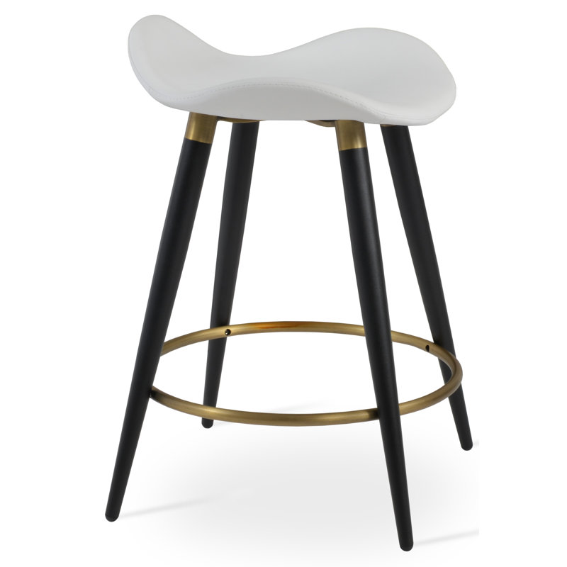 Tabouret de bar et de comptoir Moonyean, Noir / or, Blanc, Hauteur d'assise lorsque que le tabouret est placÃ