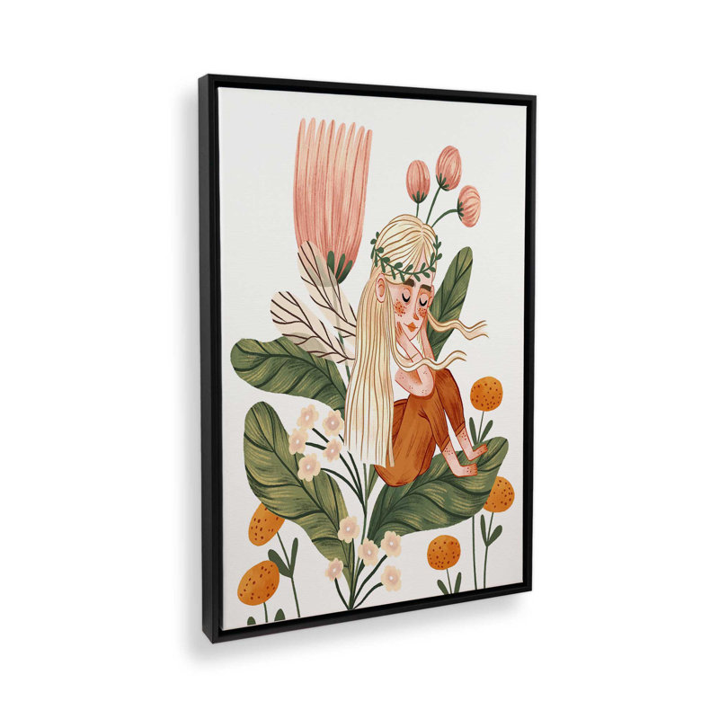 «Flower Fairy» par Iz Ptica, reproduction d'art, Noir, H 24 po x l 18 po