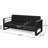 3 Seater With Aluminium Build And -Blocking Seat Covers, Black Rust- - Materials,