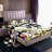 Rainbow Flower Power Bedding Set - Groovy Vintage Floral Sheets - 1960s 1970s Inspired Iridescent Swirls - Funky Pillowcases & Top Sheet - Cozy Retro Bed Set-115841526-115841512