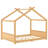 Natural Full Montessori House Bed, Solid Pine MDF & Plywood-400290141-400290138