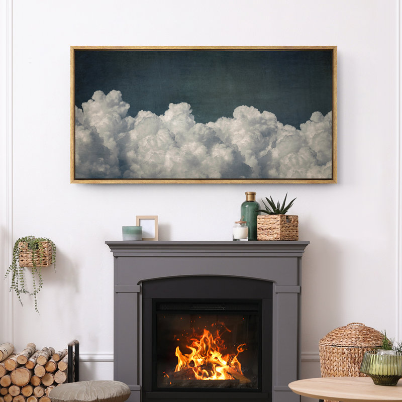 Marine et vert, nuages, mer, œuvre d'art, Relax Calm Simple, impression numérique sur toile giclée sur toile, Naturel