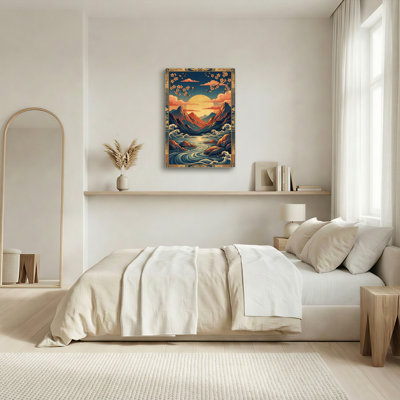 "Gallery Wrap", art mural sur toile pour le salon, la chambre à coucher, le bureau ou le vestibule - décoration murale décorative avec rivière de montagne
