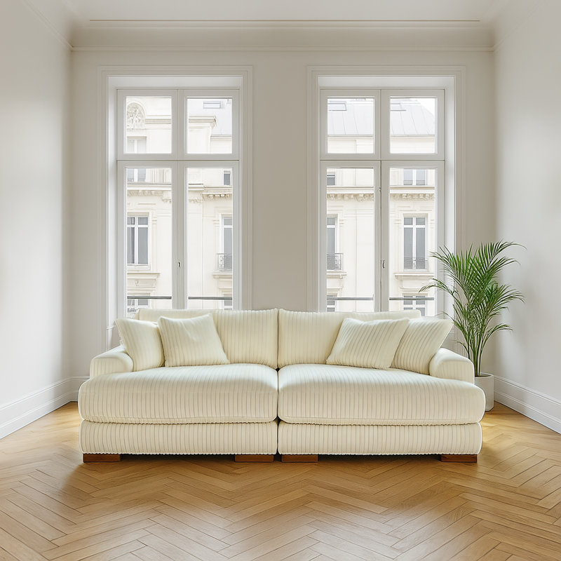 Lindyn Super Chaise, White, 38" H x 102" W x 70" D
