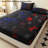 Orylavena 3D Black Cubes Fitted Sheet Set, Blue and Red Glow Geometric Microfiber Bedding, Digital Print, Twin Full Queen King, No Pillow Insert Included-123044762-123044764