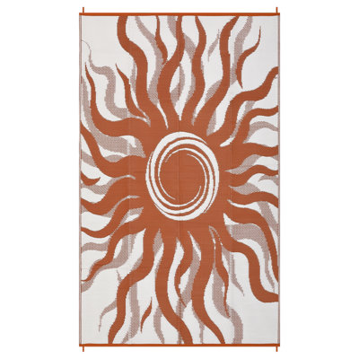 Modern Reversible Abstract Outdoor Area Rug - Stain Resistant, UV Resistant, Washable , Waterproof