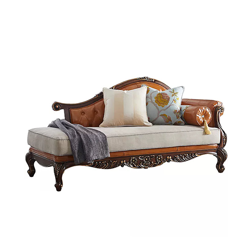 Chaise longue en bois massif American Light, Accoudoir à droite (vu de face)