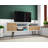 Liberty 71" Mid-Century Modern TV Stand with 4 Shelves and 1 Drawer for TVs up to 65" in Natural and White-262142459