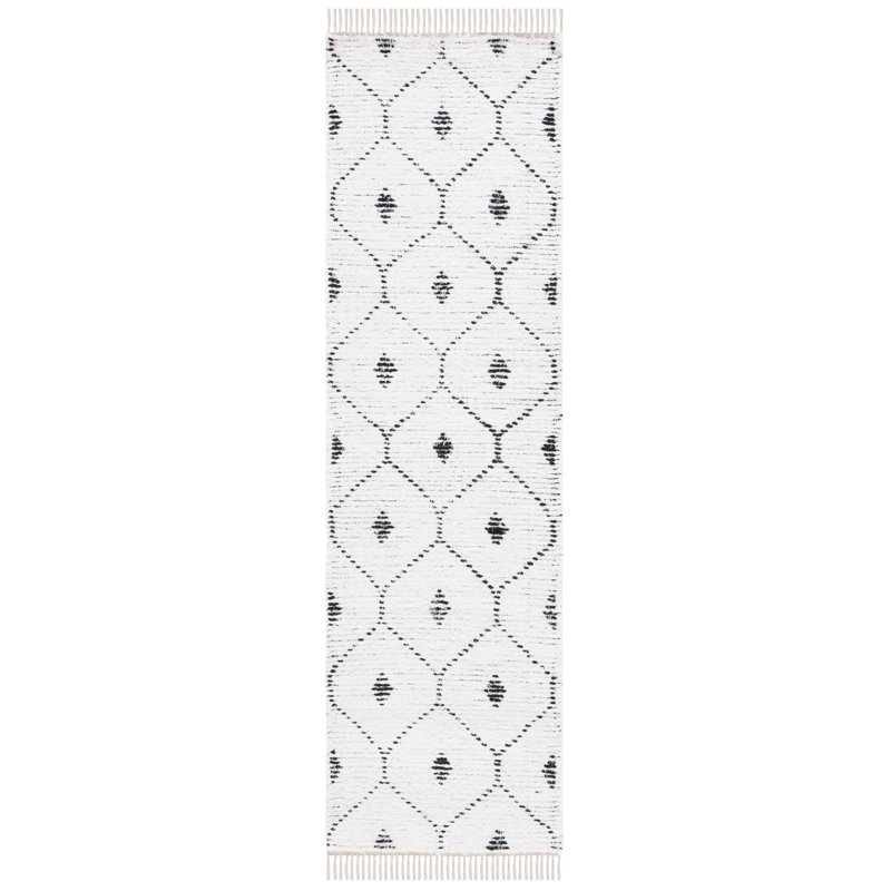 Daloris Hand Woven Cotton Geometric Rug, Runner 2'3" x 8'