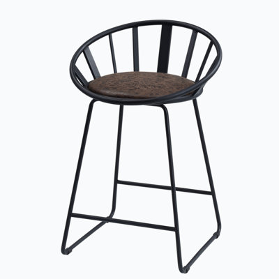 Zudora Upholstered Faux Leather Counter Stool