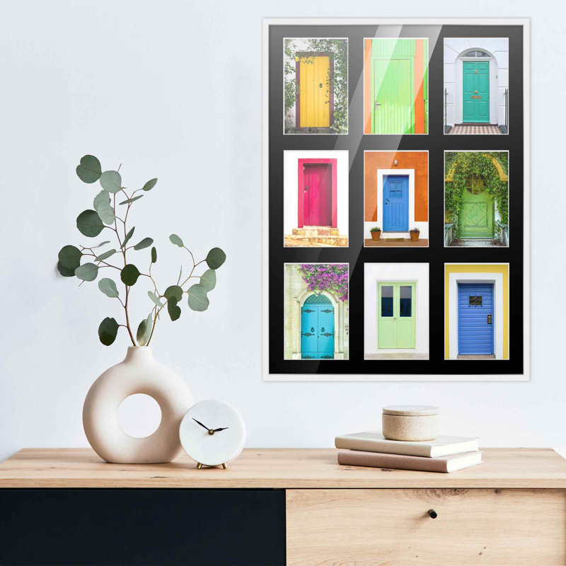 Cadre en bois, 5 po x 7 po, 17,5 po x 23,5 po, Blanc / noir