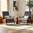 Adjustable Recliner with Manual Push-Back Reclining and Integrated Footrest (Set of 2)