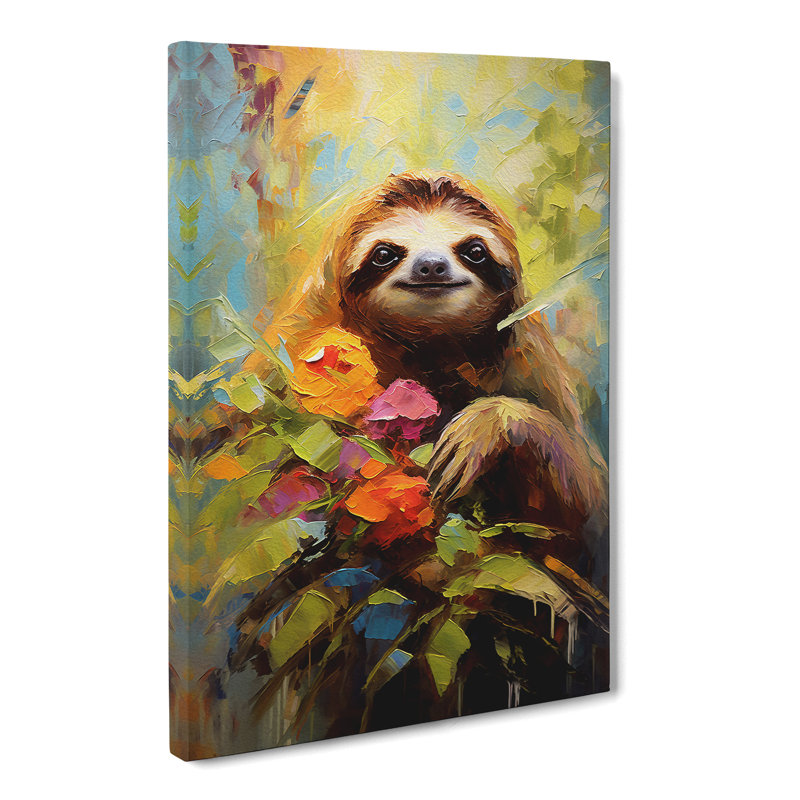 Sloth Impressionism - No Frame Print, 60cm H x 40cm W x 3cm D