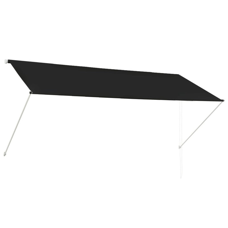 Fabric Cover Retractable Door / Window Awning, 118.1" x 59.1", Solid Anthracite