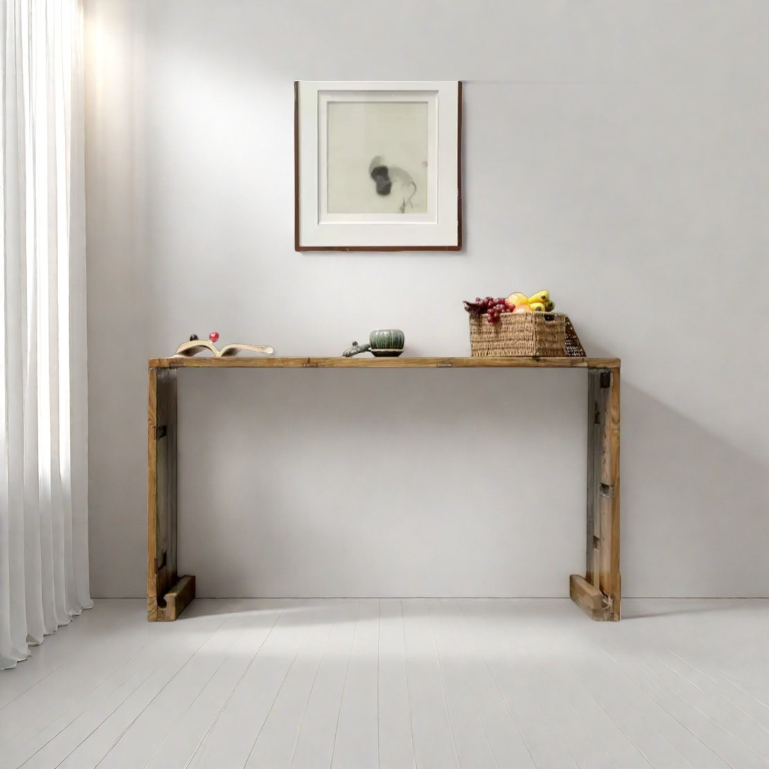 DURBIL Classical Minimalist Solid Wood Console Table | Wayfair - Minimalist Wood Console Table For Living Room