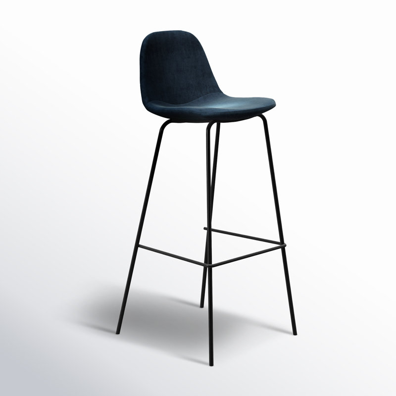 Tabouret de bar et de comptoir Kody, Tabouret de bar (siège d’une hauteur de 30,5 po, Velours performance Bella Gold