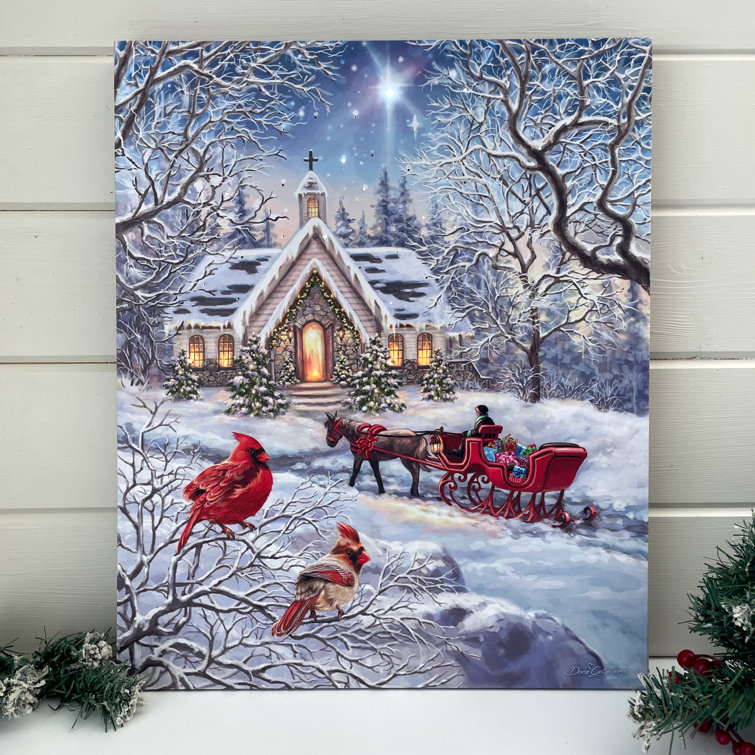 Lighted Fiber Optic and LED Canvas 16x20 - A Christmas Journey The Holiday Aisle