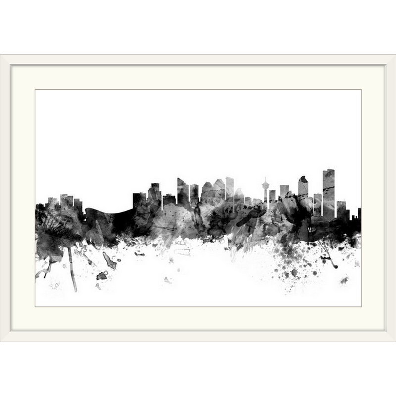 Francy, Calgary, Canada, horizon, Cadre blanc, H 28 po x l 38 po x P 1 po