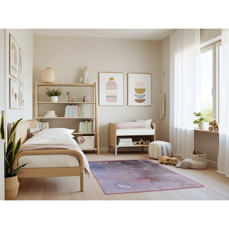 Tapis 100% Mid-Century moderne lavable à la machine 2076, Rectangle 3 pi x 5 pi