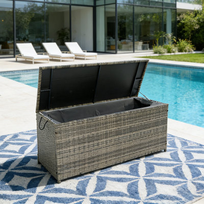 Outdoor Weatherproof Wicker Storage Box