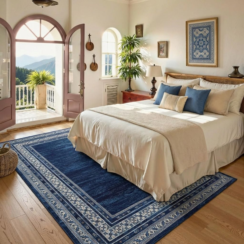 Area Rug, Blue, Rectangle 120 x 170 cm