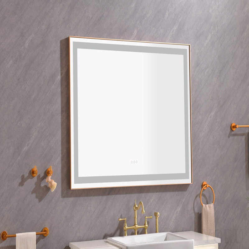Miroir de salle de bain mural à DEL avec lumière élevée et anti-buée séparément