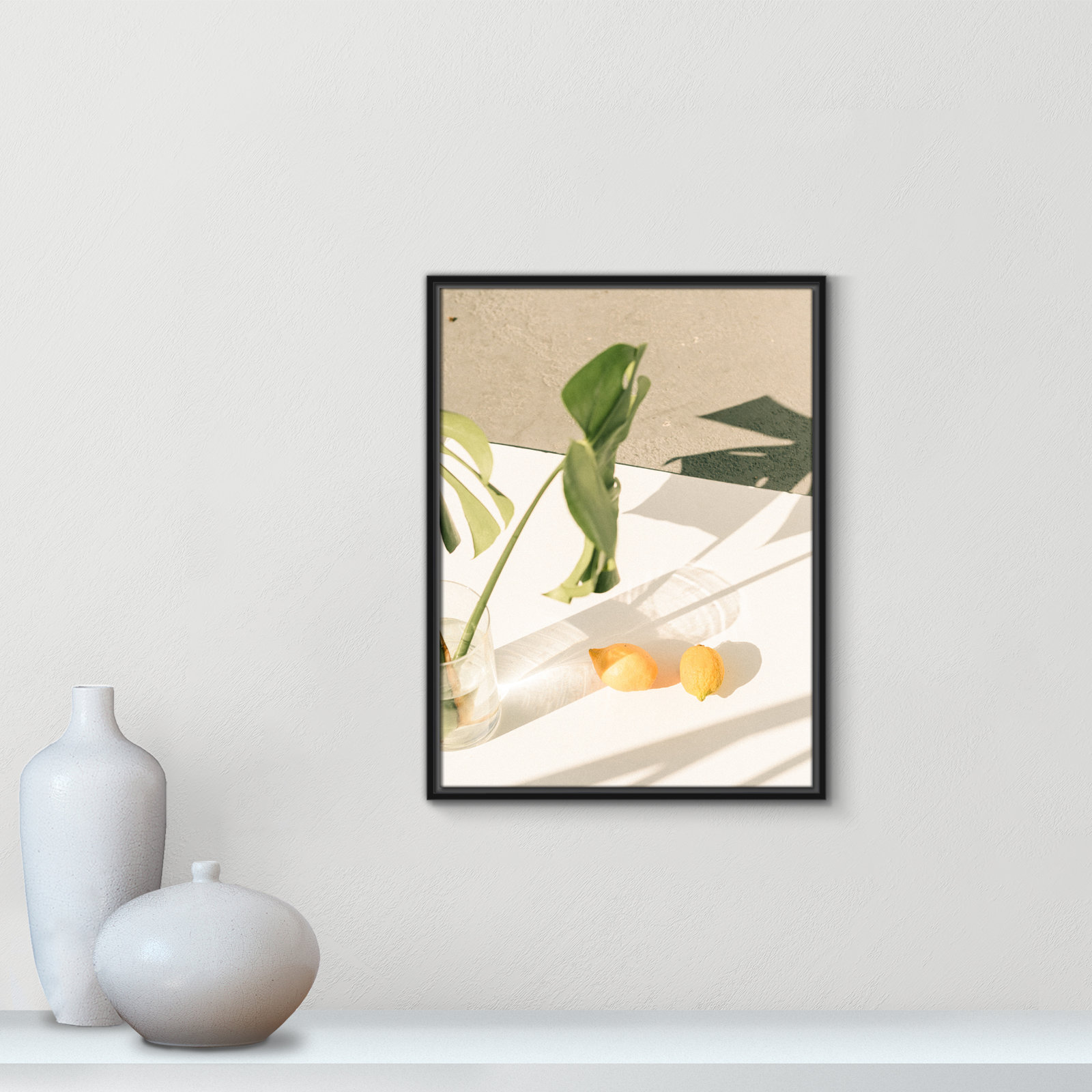 Citrus and Palms Print, 25.5'' H x 19.5'' W x 2'' D, Black Framed