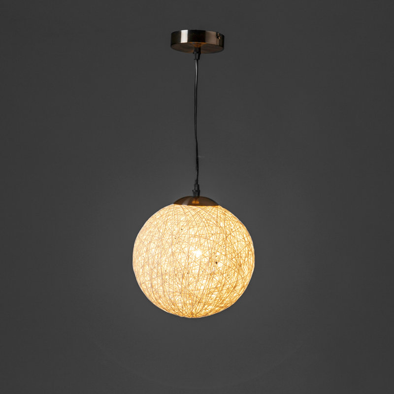 Reggio 1 - Light Silver Sphere Pendant, 25cm H x 25cm W x 25cm D