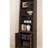 Tall 4 Shelf Slant-Back Bookcase with Doors, Shaker Doors Conceal a Lower Compartment with One Adjustable Shelf, Espresso