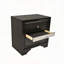 Table de chevet 2 tiroirs de style traditionnel en bois de couleur noire-7271890
