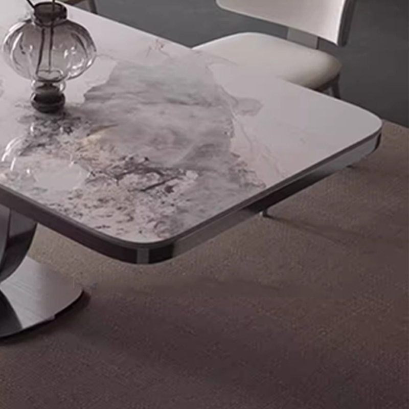 Table et chaise de luxe minimaliste et moderne, H 29,5 po x L 78,7 po x l 35,4 po, Blanc/Noir