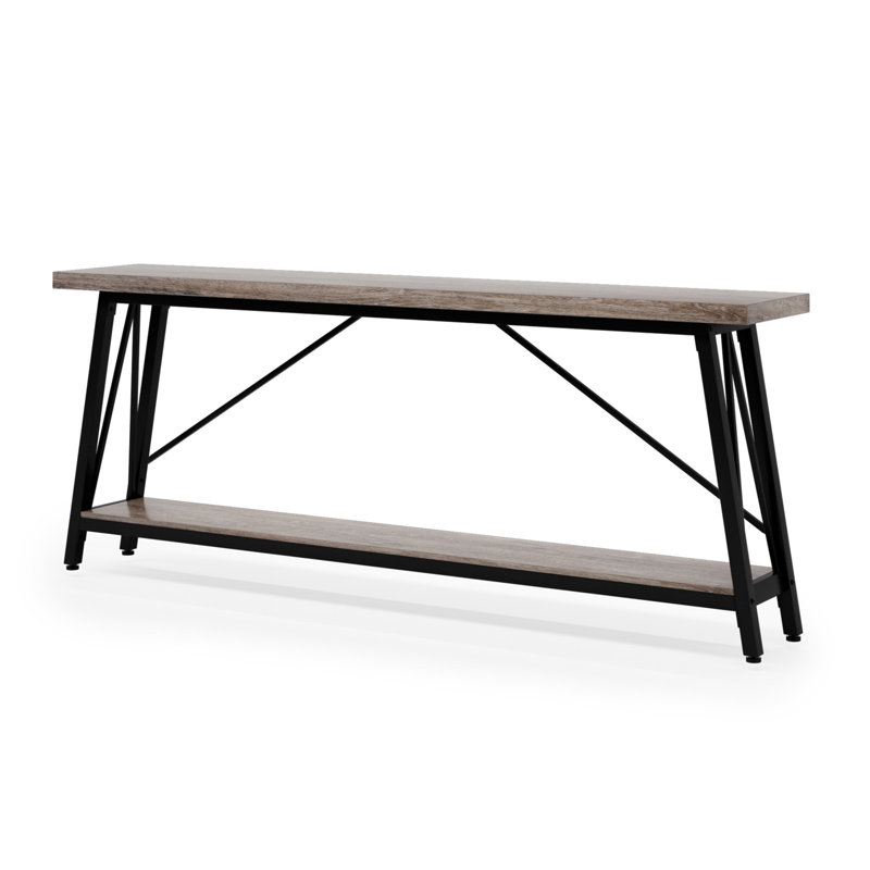 70.9" Extra Long Sofa Table Behind Couch, Industrial Entry Console Table For Hallway, Entryway & Living Room, Rustic Brown