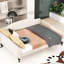 Lit de jour beige moderne avec panneaux de lattes solides et rembourrage en mousse
