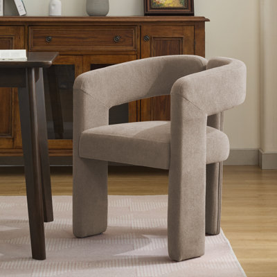 Modern Linen Dining Chairs Upholstered Armchair