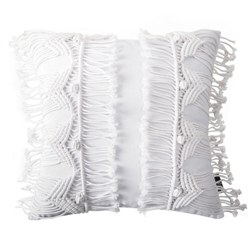 Coussin décoratif en coton, Blanc
