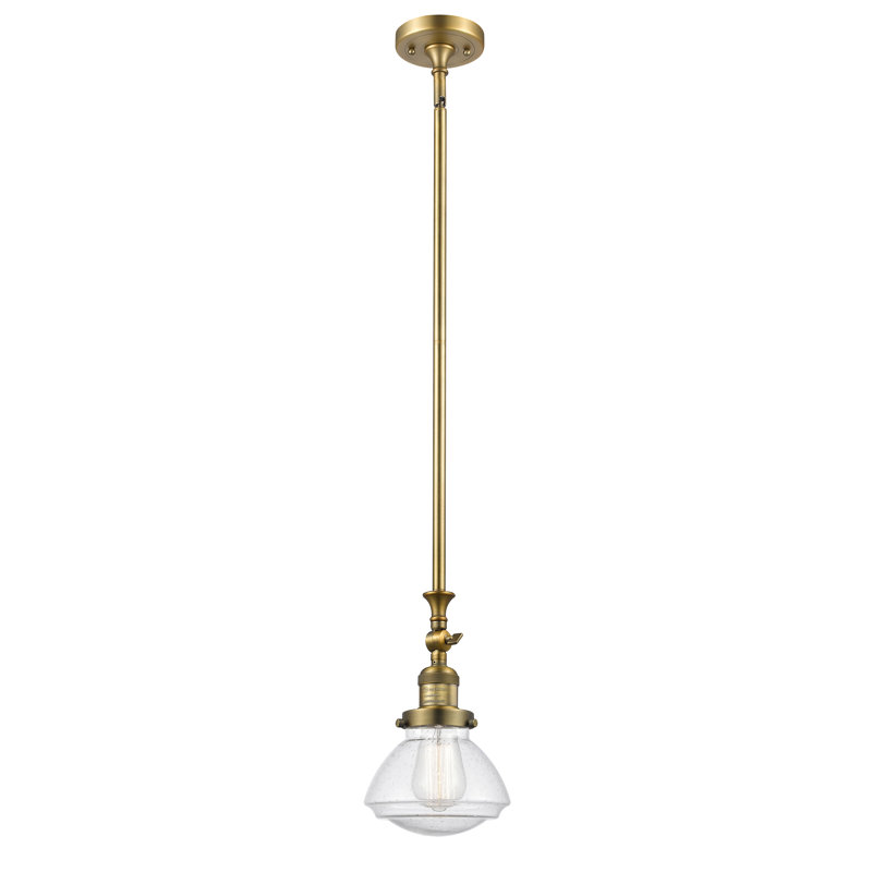 Luminaire suspendu simple à 1 lumière Chesterville, Grainé, Ampoule non incluse, Laiton brossé