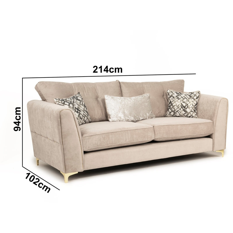 3 Seater Fabric Sofa, Beige