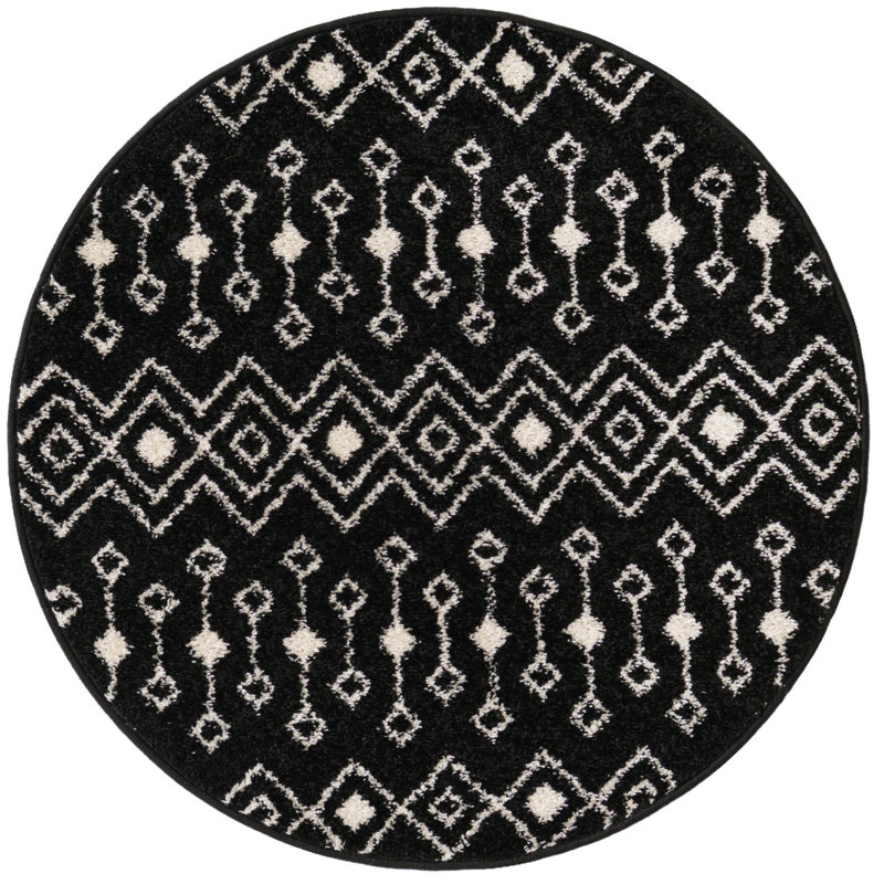 Geometric Indoor Rug, Round 3'