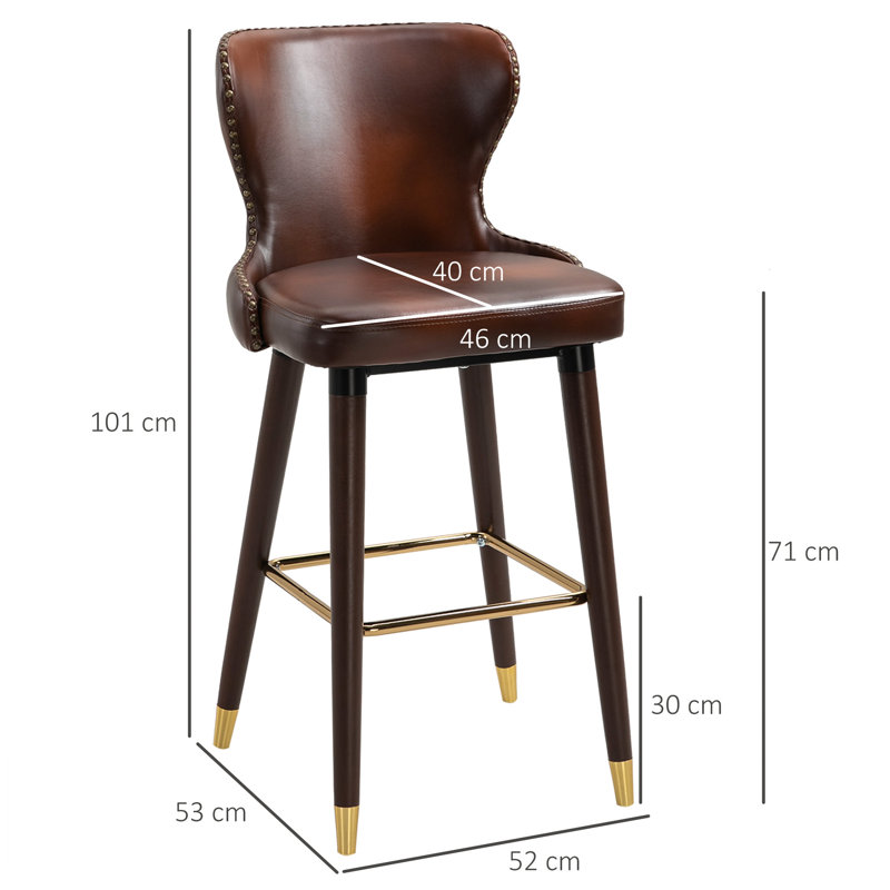 Hanah Upholstered Bar Stool with Solid Wood Frame