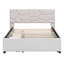 Lit plateforme tapissier avec tête de lit à motif brique, avec gigogne et 2 tiroirs, tissu en lin-524641717-524641715