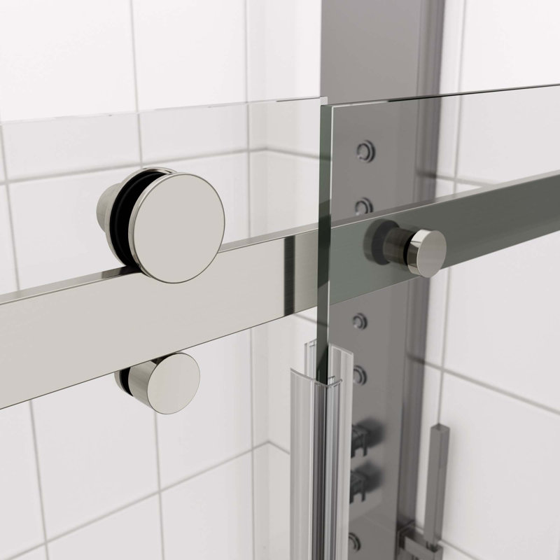 Porte de douche en verre, porte coulissante, avec verre trempé, Chrome chrome