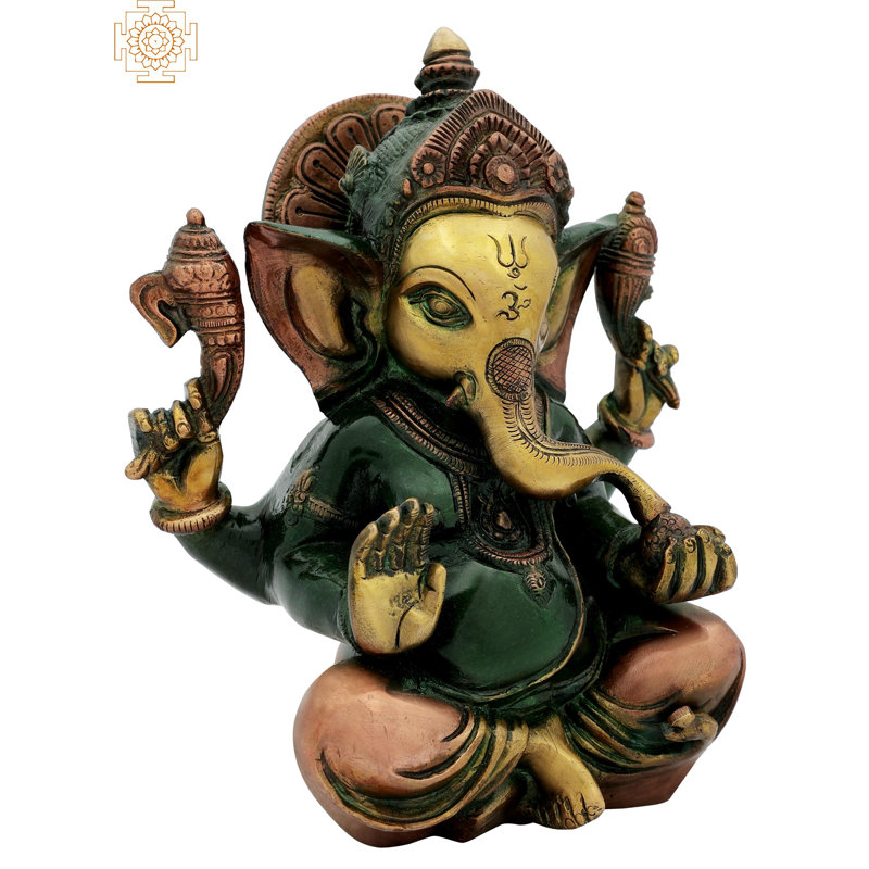 Lord Ganesha, Vert / bronze