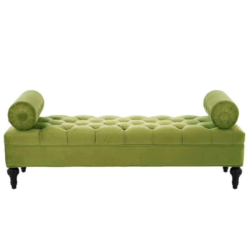 Modern Bedroom Bench,Bench For End Of Bed,Velvet Upholstered Bench With 2 Detachable Pillows,Comfy Upholstered Footstool,Ottoman For Bedroom,Living Room, Entryway